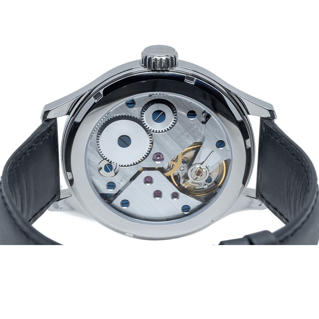 Grandad's line, silver, cuir aspect Croco - MSW My Swiss Watch