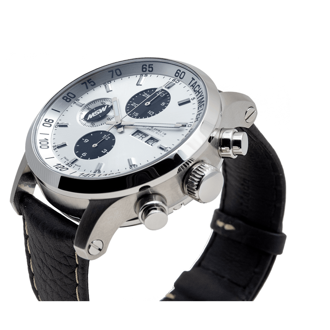 Flanker - W01 - bracelet cuir noir - MSW My Swiss Watch