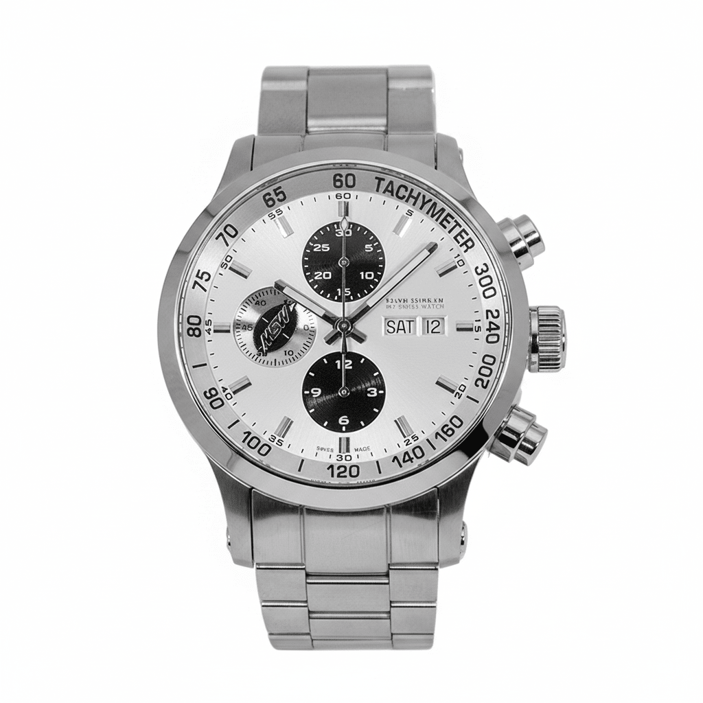 MSW Flanker W01 – Chronographe Automatique Suisse Bracelet Métal 3 Maillons - MSW My Swiss Watch