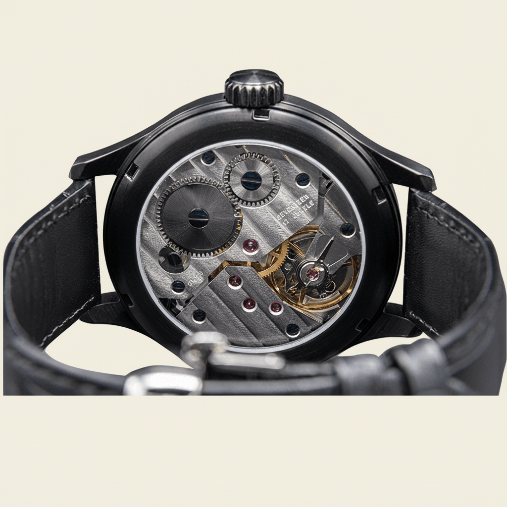 
                  
                    MSW Grandad's Line – Montre Vintage Boîtier Noir Cadran Argent Cuir Croco - MSW My Swiss Watch
                  
                
