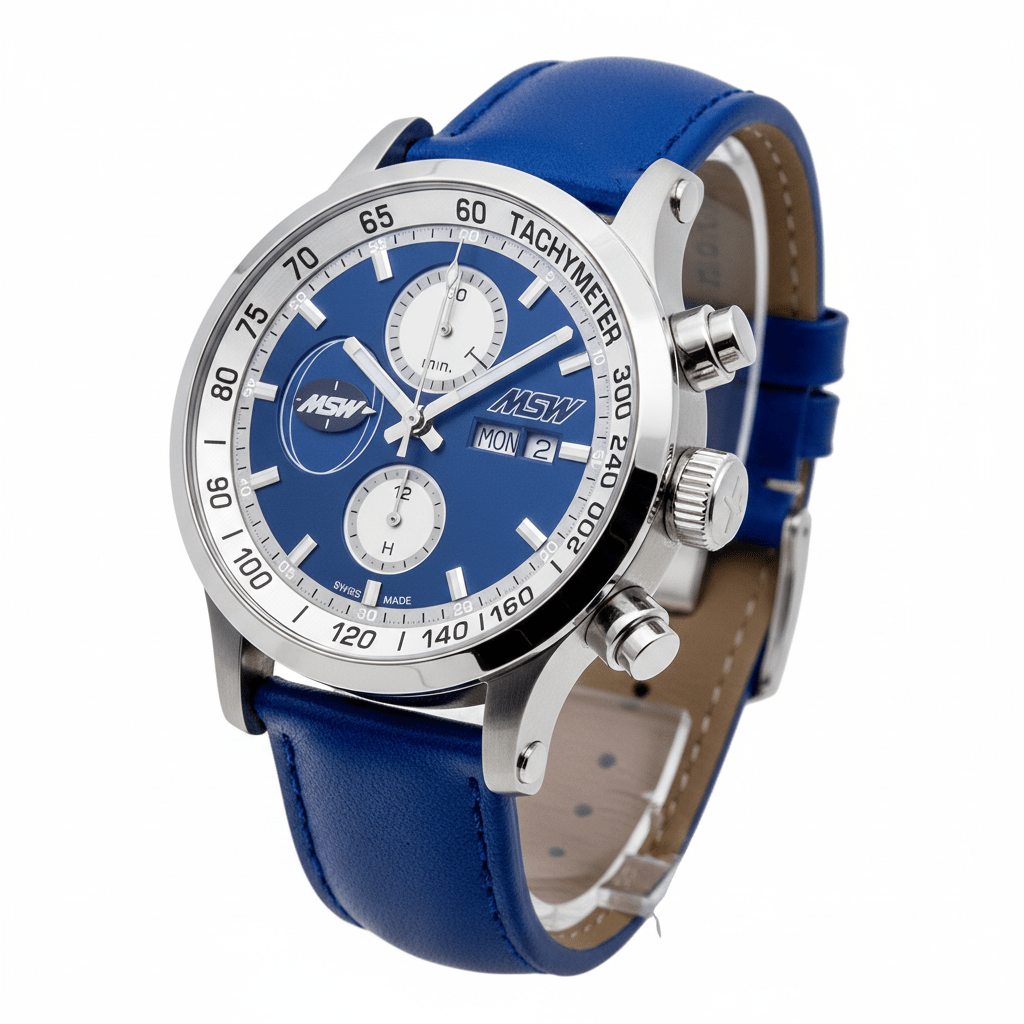 
                  
                    MSW Flanker Sport Bleu – Montre Chronographe Automatique Suisse Cadran Bleu - MSW My Swiss Watch
                  
                