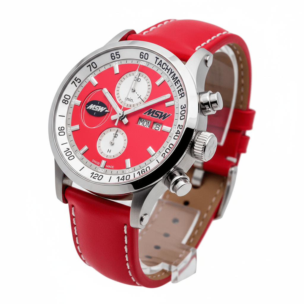 
                  
                    MSW Flanker Sport Rouge – Montre Chronographe Automatique Suisse Cadran Rouge - MSW My Swiss Watch
                  
                