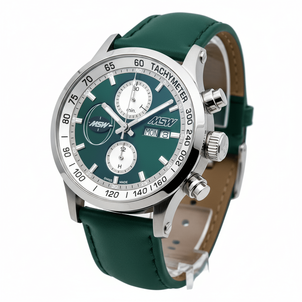 
                  
                    MSW Flanker Sport Vert – Montre Chronographe Automatique Suisse Cadran Vert - MSW My Swiss Watch
                  
                