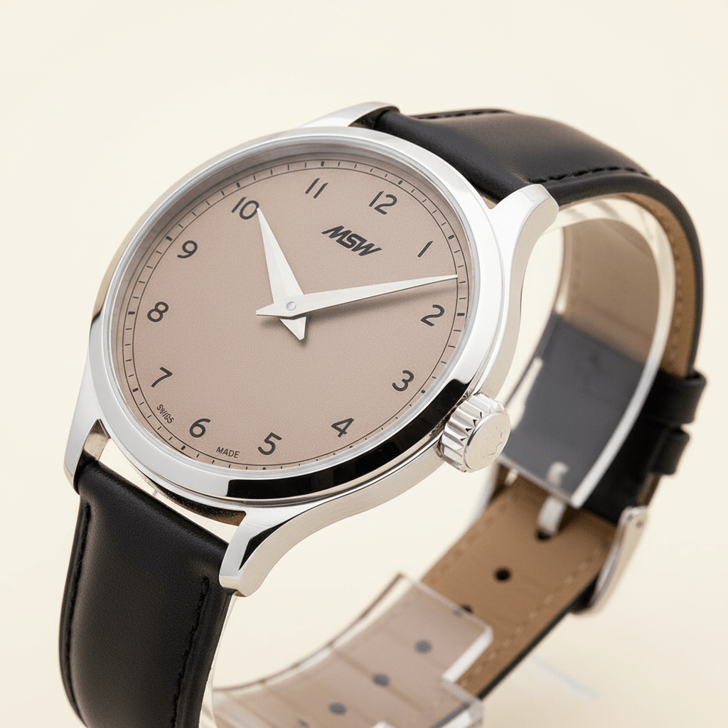 
                  
                    MSW Grandad's Line Vintage – Montre Mécanique Cadran Brun Cuir Noir - MSW My Swiss Watch
                  
                