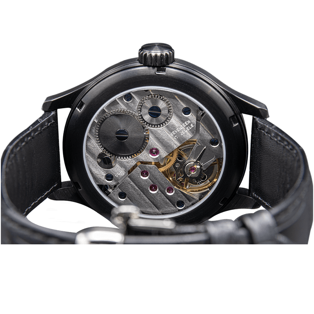 
                  
                    Grandad's line, silver, black case, cuir aspect Croco - MSW My Swiss Watch
                  
                
