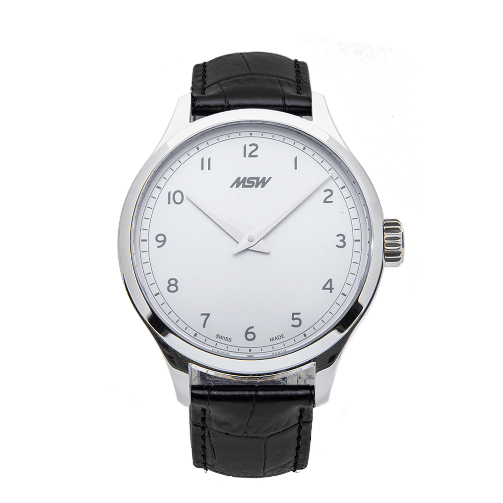 Grandad's line, silver, cuir aspect Croco - MSW My Swiss Watch
