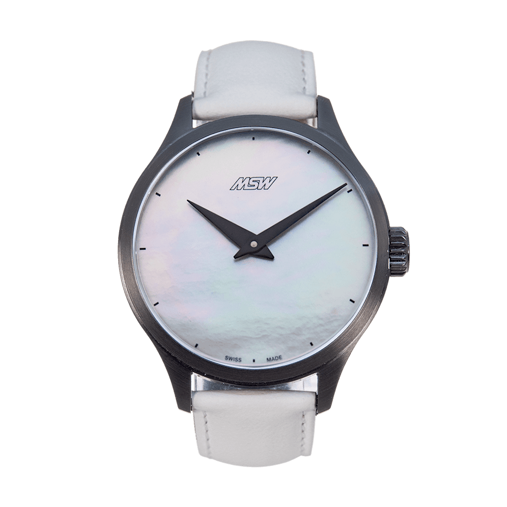 Nacre blanche - bracelet blanc - MSW My Swiss Watch