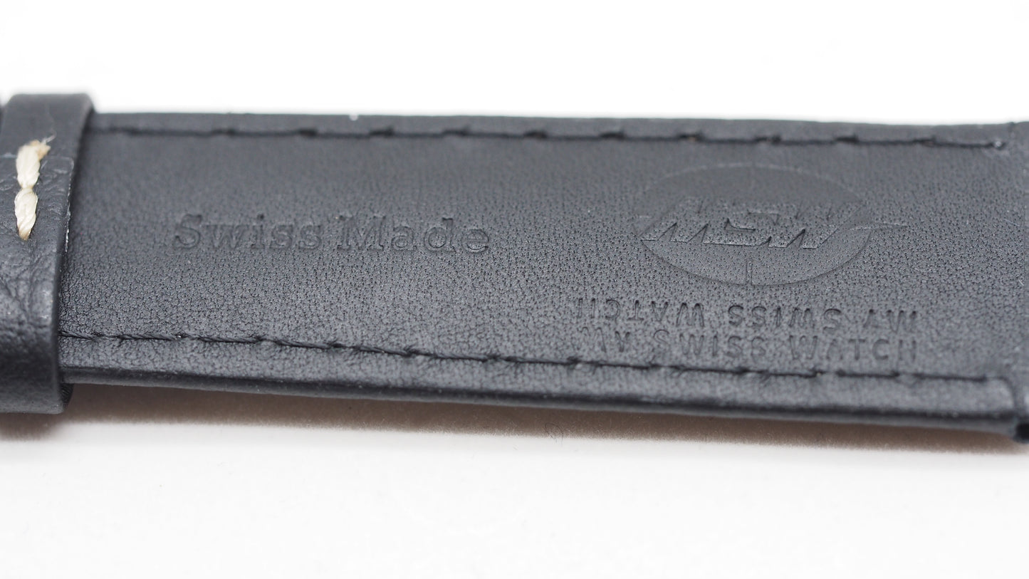 
                  
                    x-Black leather strap. - MSW My Swiss Watch
                  
                