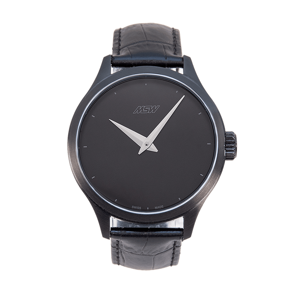 Pure Design - boite noir - cadran noir - MSW My Swiss Watch